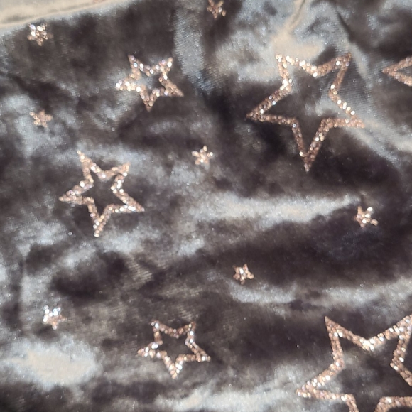 Topshop Size 2 Velvet Holiday Glitter Star Green Off Shoulder Dress - Picture 7 of 10